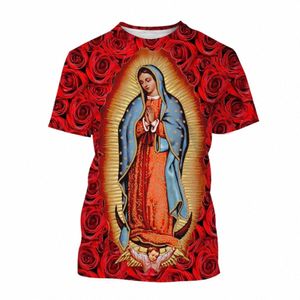 2022 nuova estate Fi 3D T-shirt Bled Vergine Maria Gesù Stampa Fede Amore Speranza Uomini / Donne Persalità T-shirt casual alla moda l6tp #