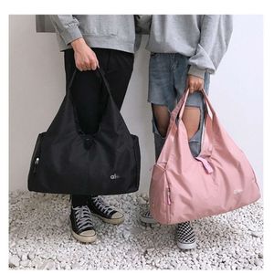 AL Yoga Fitness Travel Storage College Student Shoulder Bag Large Capacity Foldable Multi Functional Handbag