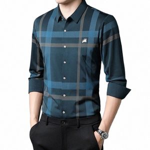 Nowa zwykła koszula Busin Busin Man Man Classic LG-Sleeved Check Shirt