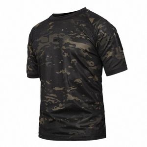 Verão Tactical Camoue T Shirt Men Quick Dry Army Combat T-Shirt Casual Respirável Camo O-Neck Militar TShirt Plus Size 5XL c5fS #