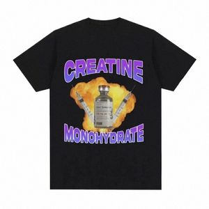 クレアチンモードレート面白いミームグラフィックTシャツメンズレディースフィヴィンテージTシャツ半袖特大Tシャツ＃＃