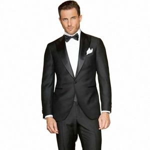 Nowy projekt Blazer Black Men's Suits Formalne 2 -częściowe spodnie kurtki luksusowe pełne set Fi impreza elegancka busin stroje 2024 C9CN#