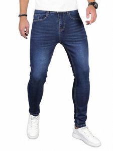 fi klasyczne spodnie Blue Dżinsy dla mężczyzn zwykłe chude, chude elastyczne szczupły fit dżins