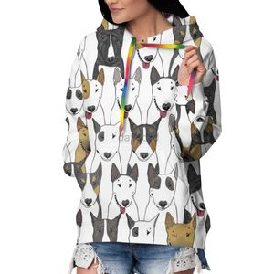 Bluzy damskie bluzy bluzy nowe zimowe ubrania kawaii bull terrier nadruk grube kobiety słodkie topy jesienne bluza pulloczyna długoterminowa s-2xl 24328