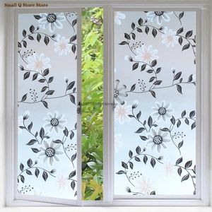 Window Stickers 40 200cm Opaque Home Decor Bathroom Glass Decals Privacy Protection Flower Anti-peeping Adhesive Films