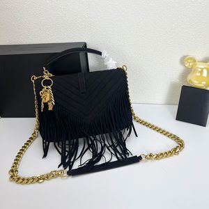 Bolsa de ombro de corrente de designer de luxo com bloqueio de estilo de borla de alta qualidade personalidade feminina crossbody sacos de moda bolsa de couro multifuncional portátil