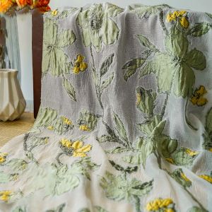 Tyg präglat tyllgarn färgat jacquard tyg mild sagor vår sommar blommaklänning diy sy tyg 50cmx130cm