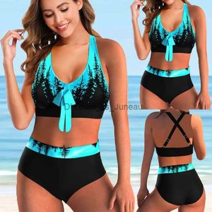 Kvinnors badkläder 2022 Sexig bikinis Set Colorful Print Bikini Summer Plus Size 5xl Swimsuit Female Bikinis Set badkläder Summer Beachwear T240328