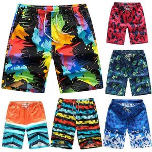 Shorts masculinos verão calças de praia dos homens de secagem rápida calças de surf casual plus size calças compridas casal shorts calças de praia calções de natação mens board shorts J240328