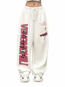 Deeptown coreano y2k branco sweatpants mulheres streetwear kpop carta impressão calças esportivas oversized hip hop perna larga jogging calças l1I1 #