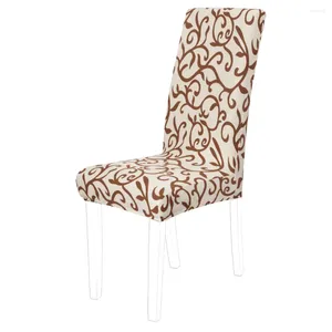 Pokrywa krzesełka elastyczna jadalnia poduszka slipcover szampana kawa 6 szt.