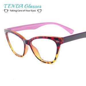 Fashion Women Cat Eye Glasses Lätt plastglasögonram för receptlinser 240313