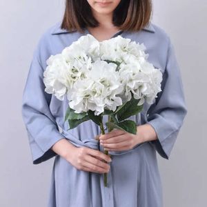 5 Silk Bouquet Simulation Hortangea Heads Flowers Home Accessories Artificial Flower Wall Wedding Decoration Mariage Wreath