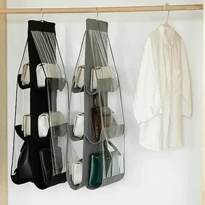 Storage Bags Wardrobe Handbag Hanging Organizer Foldable 6 Pockets Bag Bedroom Hanger Pouch Home Closet