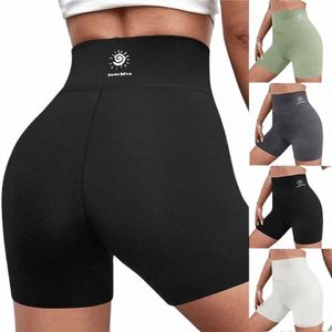 Спортивные шорты Женские шорты с высокой талией для тренировок Seaml Fitn Yoga Shorts Scrunch Butt Gym Leggings Cross Waist Pocket Yoga Pants D85d #