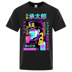 fi jojo tuhaf macera tişört erkekler kadınlar kısa kollu oporwave estetik jotaro t-shirt pamuklu kujo manga tee giyim 37HT#