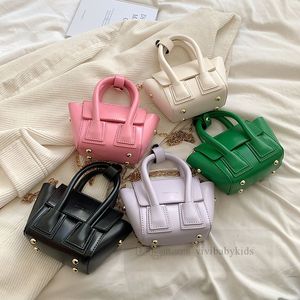 Fashion children mini wings handbags girls candy color PU leather messenger bag kids metals chain one-shoulder bags Z7382