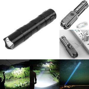 Upgrade Car Strong Lighting Flashlight Work Light Highlight Rechargeable Zoom Tactical Outdoor Night Camping Portable LED Torch Lamp