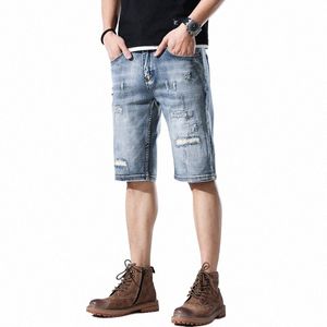 2023 neue Fi Herren Ripped Denim Kurze Cott Shorts Atmungs Denim Shorts Männlichen Jeans k20K #