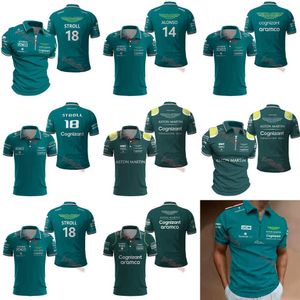 Herren-T-Shirts Hot Aston Martin F1 2023 Herren Team Polo Shirt Formel 1 Rennspannung Top