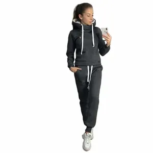 Frauen Sweats Set Pullover Heiße Verkäufe 2 Stück Sets Frauen Outfit Weiche Trainingsanzug Jogging Täglichen Fi Komfortable Neue Vielseitig n1j9 #