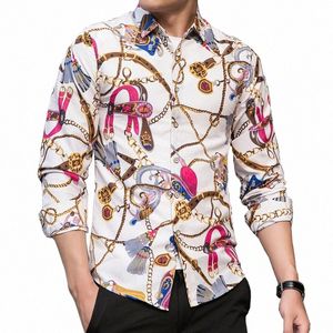 5xl 6XL 7XL Shirt Men Autumn New Fi Persality Printing Lg Sleeve Shirts Men 2022 Casual Plus Size Busin Office Shirt 034i#