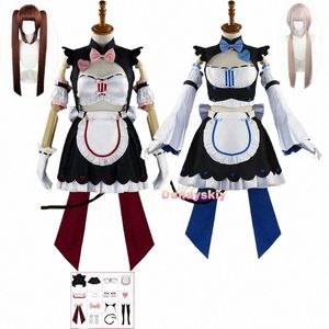 anime Nekopara Chocolate Vanilla Cosplay Costume Wig Cat Maid Lolita Dr Cute Girls Women Halen Carnival Outfits lolita J84V#