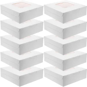Take Out Containers 20 Pcs Cake Box Boxes With Window Dessert Packing Bulk White For Treats Food Kraft Paper