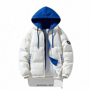 Herrenjacke Winter Fake Zweiteiliger Kapuzenmantel Cott-gepolsterte Jacke Streetwear Dicke warme Vintage Fi Parkas Marke Übergröße A2bg #