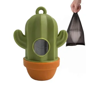 Dispenser di sacchetti per la spazzatura per abbigliamento per cani Sacchetti per la conservazione della cacca di cactus Contenitore esterno portatile per l'escursionismo, la corsa, la camminata