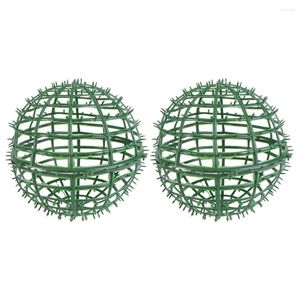 Dekorativa blommor 2st Artificial Topiary Ball Cage Plant Ram Holder for Garden