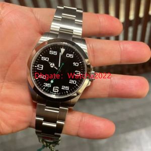 Luxury Men's Air King Watch New 126900 Full Condition Black Dial 40mm Automatic Mechanical Movement 316 Steel Bran Water Resi250w