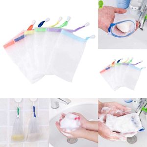 2024 10st Portable Hangable Handmade Soap Saver Bag Bath Shower Travel Foaming Mesh Net Cleaning Delicate Foam Net Back Scrubbers