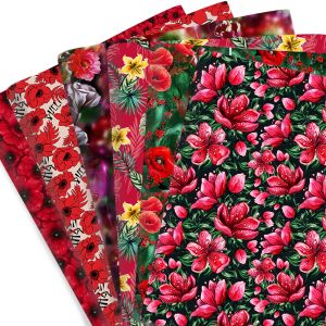 Anzahl 50*45cm/50*145cm Rote Mohnblume 100 % reine Baumwolle Polyester Baumwollmaterial Patchwork Nähstoffe Quilt Handarbeit Diy Tuch