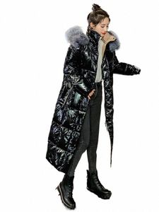 2022 x-lg冬のジャケットの女性90％ホワイトダックダウンコートゆるい本物の自然なキツネの毛皮のフード付き豪華な温かいアウターJ665＃