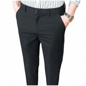 Busin homem magro terno calças casamento noivo festa dr escritório formal dos homens terno lápis calça magro ajuste casual calças masculinas r4r2 #