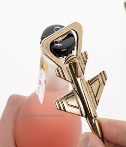 50pcs Aluminum Alloy Jet Airplane Antique Plane Shape beer Bottle Opener Wedding Birthday Gift Favor Openers3945736