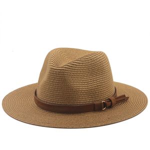 パナマハット夏の太陽の帽子男性のための男性ビーチストローファッションUV保護旅行キャップチャペウフェミニノ240326