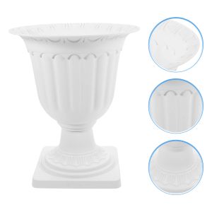 Plantadores grande plantador ao ar livre coluna romana vaso de flores plástico berçário potes vaso varanda decoração branco vasos plantadores para casamento