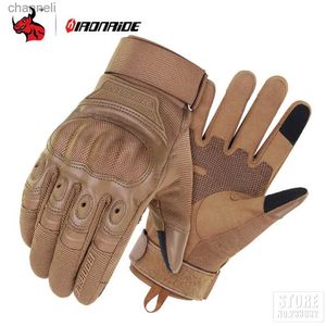 Rękawiczki taktyczne sporty na świeżym powietrzu Full Finger Mężczyźni Kobiety Walka strzelanie do polowania fitness twarda skorupa Knuckle Protect YQ240328