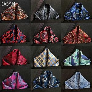 Handkerchiefs Its easy. H Luxury 25 * 25CM Retro Flower Paisley Hanky Pocket Square Mens Handle Used for Wedding Party Chest Towel AccessoriesL2405