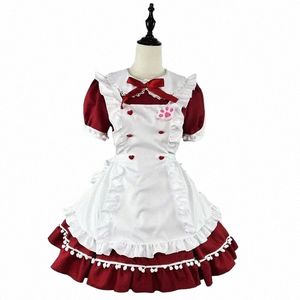 Japansk kawaii piga Dr Lolita Cat Girl Party Stage Animati Show Waitr Maids Outfits Lace Bow Knot Sweetheart Costumes 54el#