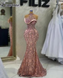 Runway Dresses Elegant Mermaid Celebrity for Women 2024 Crystals Film öppningsceremoni med tofsar Vestidos de Gala Prom -klänning