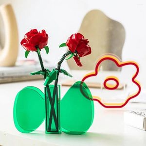 Vases Exquisite Workmanship Art Vase Ornamental Flower See-through Acrylic Office Decorative Plant Holder Patio Decor