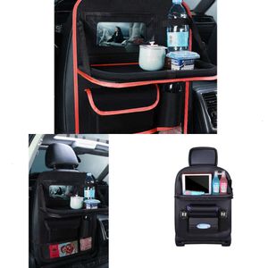 Uppgradera Universal Auto Back Seat Storage med matbord bilstols rygg arrangör förvaringspåse resehållare skyddsbil arrangör