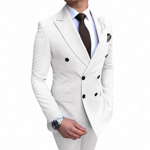 kostymer häll hommes fi topp lapel svart bröllop prom dr dubbel bröst män kostymer groom party tuxedo 2 stycken set d8fr#