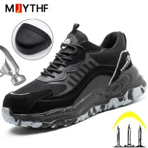 Boots 2022 New Work Boots Safety Steel Toe Shoes Men Military Boots Antipuncture Safety Boots Protective Shoes Sneakers Plus Size 49