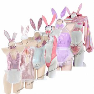 Anilv Pink süße Kaninchen Osteruniform Serie Candy Girl Maid Cosplay Frauen Anime Bunny Bodysuit Dr Valentinstag Kostüm E4YB#