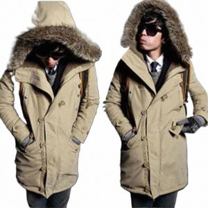 ドロップシップポップ素敵な冬のジャケットのメンは暖かいパーカーカジュアルLGアウトウェアフード付きカラージャケットとコートの男性veste homme c0x0＃