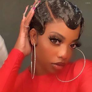 Pixie Cut Wigs Human Hair Wig For Women 13x1 Short Lace Blend Into Skin Natural Hairline Body Wave Brazilian